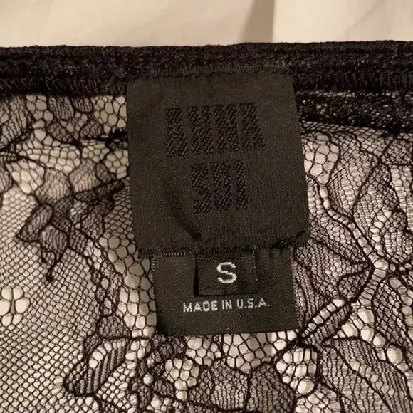 Anna Sui lace drop waist top black - Picture 4 of 7